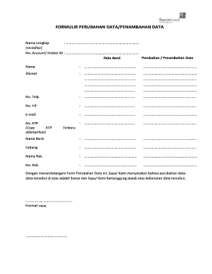 Indonesian Account Data Change Form