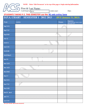 British Columbia Daily Physical Activity Form