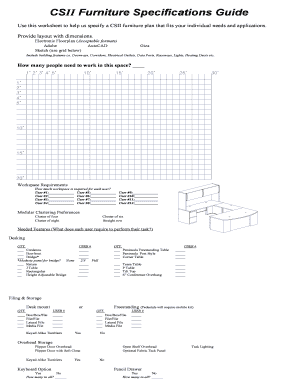 CSII Furniture Specifications Guide