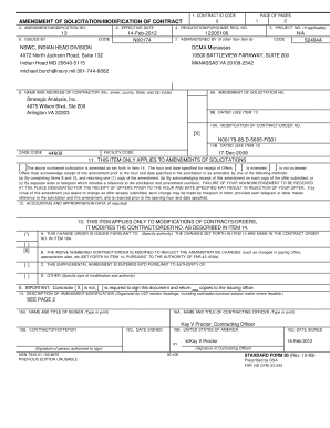 US Federal Contract Modification Form