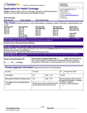 CoventryOne Health Coverage Application