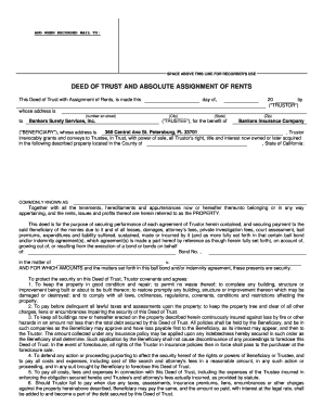 Deed of Trust with Assignment of Rents