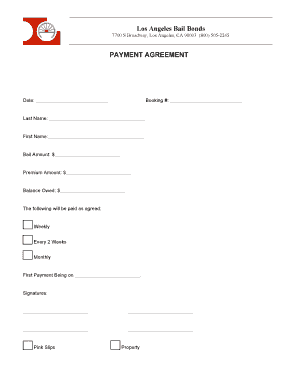 Bail Bond Payment Agreement