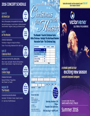 2016 California Philharmonic Concert Schedule