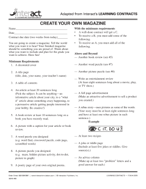 Learning Contracts Magazine Project