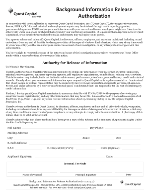 Background Information Release Authorization