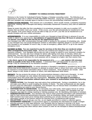 Consent to Consultation and Treatment Agreement