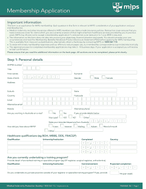 MIPS Membership Application Form