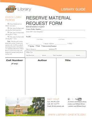 Library Material Request Form