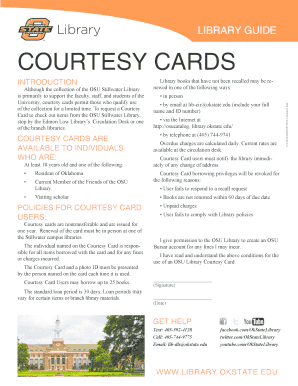 OSU Library Courtesy Card Application