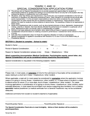 Special Consideration Application Form