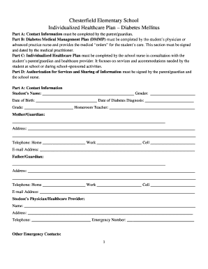 Individualized Healthcare Plan for Diabetes Mellitus