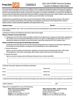 FERPA Student Consent Form
