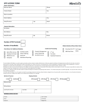 Site License Form