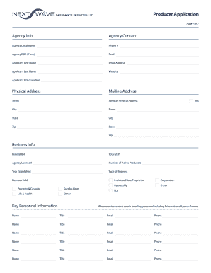 Producer Application Form