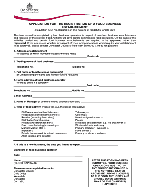 Food Business Registration Application