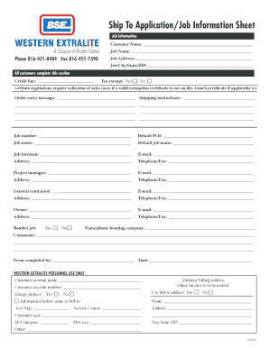 Job Information Sheet