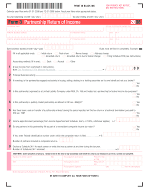 Massachusetts Form 3 Partnership Return of Income 2008