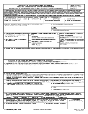 Application for Review of Discharge from US Armed Forces