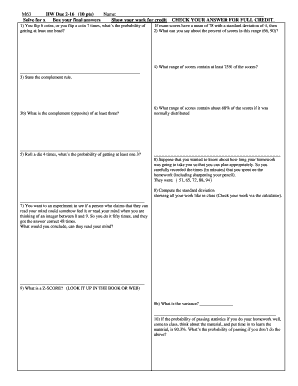 Statistics Homework Assignment