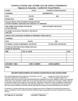 Landlord Tenant Consultation Form