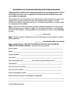College Board and ACT Testing Accommodations Application