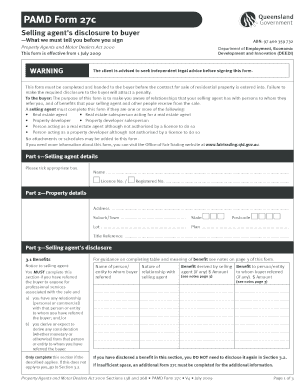 Queensland Selling Agent Disclosure Form
