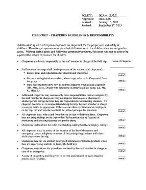 Field Trip Chaperon Guidelines