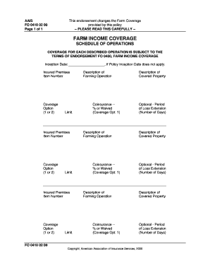 Farm Income Coverage Endorsement
