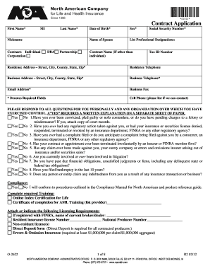 North American Contract Application