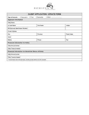 Client Application Form for Romspen Investment Corporation