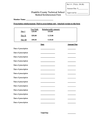 Franklin County Technical School Medical Reimbursement Form