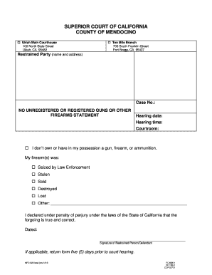 California Firearm Declaration Form