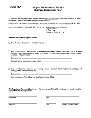 Virginia Business Registration Form