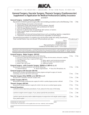 Application for Medical Professional Liability Insurance