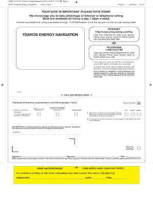 Tsakos Energy Navigation Proxy Card