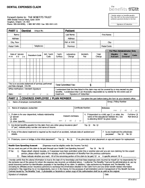 Dental Expenses Claim Form