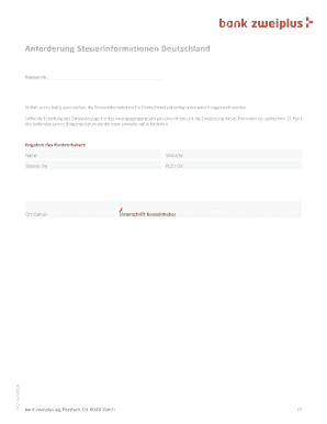 Anforderung Steuerinformationen Deutschland
