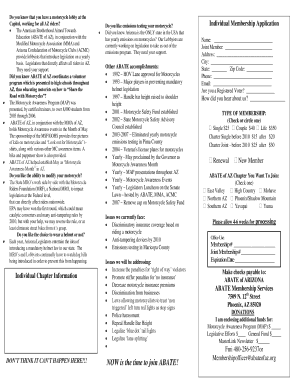ABATE of Arizona Membership Application