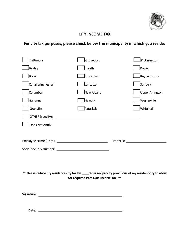 Fillable Online lhschools CITY TAX For city tax purposes, please