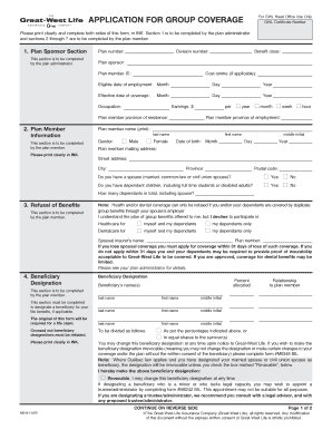 Group Coverage Application Form