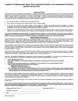 Landrum Professional Open Door and Discrimination Policy