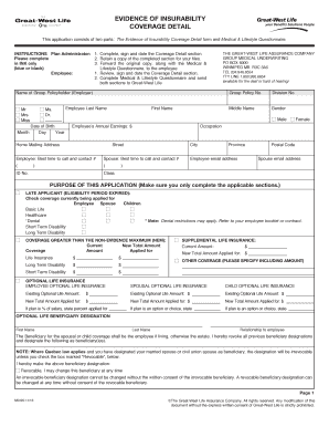Evidence of Insurability Form