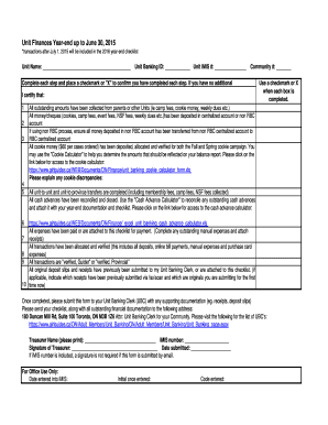 Girl Guides Unit Year-End Financial Checklist