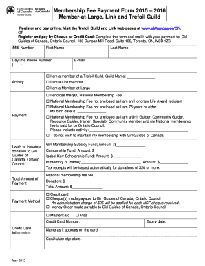 Membership Fee Payment Form
