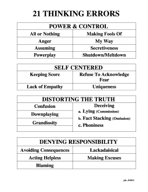 Criminal Thinking Worksheets - Fill Online, Printable, Fillable, Blank |  pdfFiller