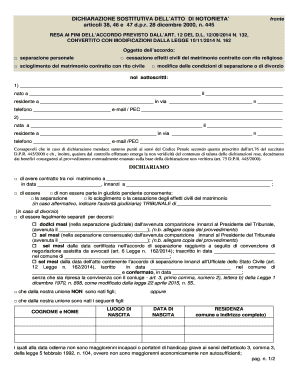 Dichiarazione Sostitutiva dell’Atto di Notorietà