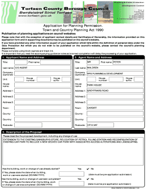 UK Planning Permission Application Form