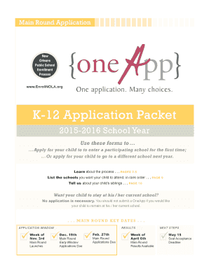 New Orleans Public School Enrollment Application