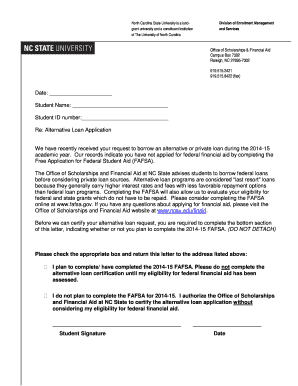 Alternative Loan Application Form